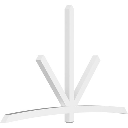 Ekena Millwork Alberta Architectural Grade PVC Gable Bracket, 108"W x 67 1/2"H x 4"D x 4"F, 15/12 Pitch GBP108X68X0404ALB00